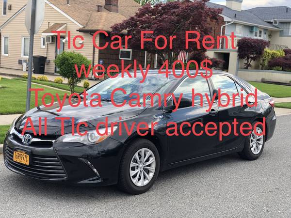 2015 Toyota Camry hybrid Tlc car for rent. Black n black Uber - lyft - $400